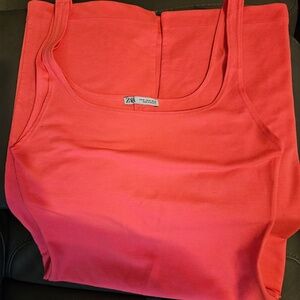 Zara Bodycon Tank Dress (neon pink)